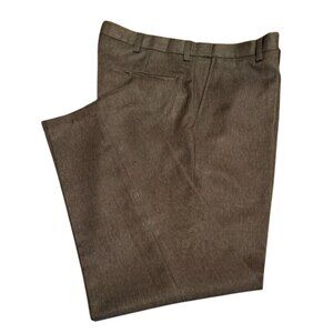 Men's Vintage Puritan Brown Polyester Pants 34 x 29 w Stretch Panels